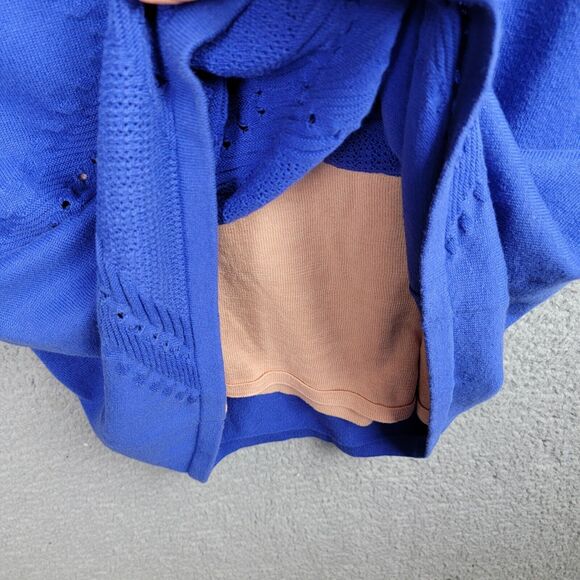 Catherine Malandrino Sweater Dress Womens M Blue Pink Lining Mobwife Bodycon - Picture 6 of 10